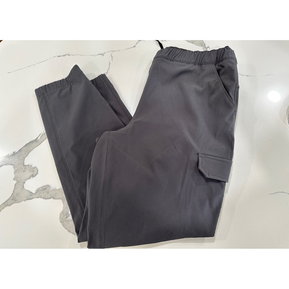 Eddie Bauer Women's Gray Cargo Pants Size 14 Drawstring Waist Casual Athleisure
